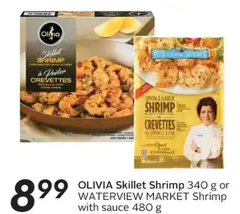 Sobeys Olivia skillet shrimp or waterview market shrimp with sauce offer