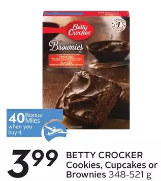 Sobeys Betty crocker cookies, cupcakes or brownies offer