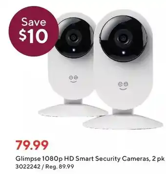 Staples Glimpse 1080p hd smart security cameras offer