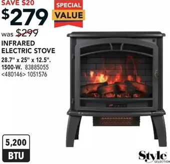 Lowe's Style selections infrared electric stove offer