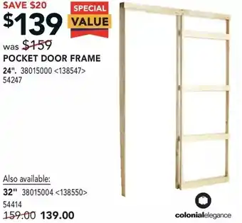 Lowe's Colonial elegance pocket door frame offer