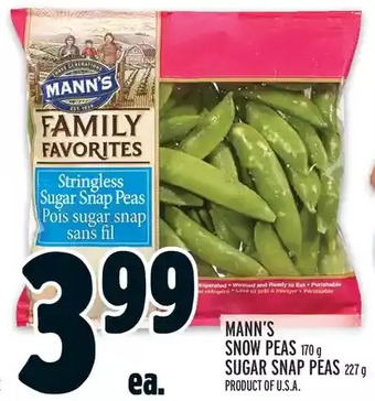 Metro Mann's snow peas, sugar snap peas offer