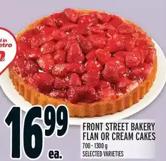Metro Front street bakery flan or cream cakes offer