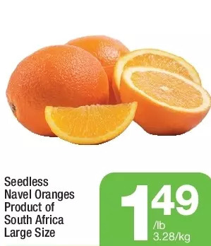 Highland Farms Seedless navel oranges offer