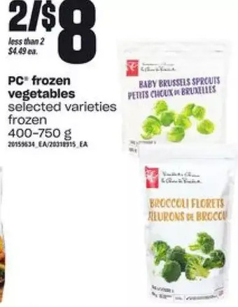 Independent Grocer Pc frozen vegetables offer