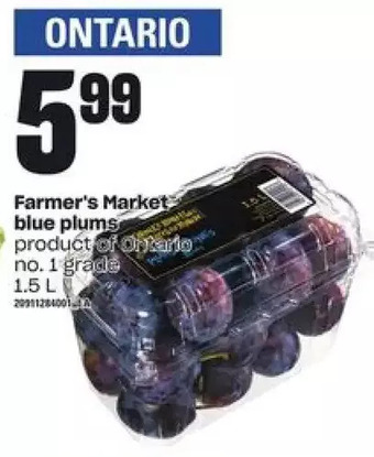 Independent Grocer Farmer's market blue plums offer