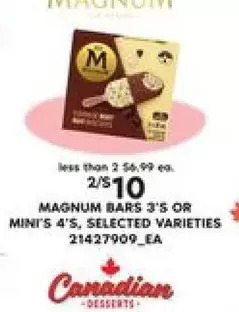 Independent Grocer Magnum bars or mini's offer