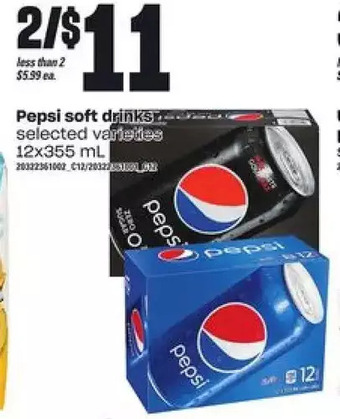 Loblaws Pepsi soft drinks offer
