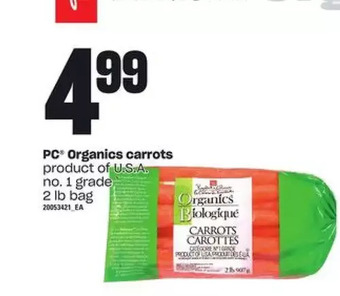 Loblaws Pc organics carrots offer