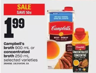 Loblaws Campbell's broth or concentrated broth offer