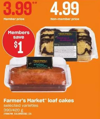 Loblaws Farmer's market loaf cakes offer