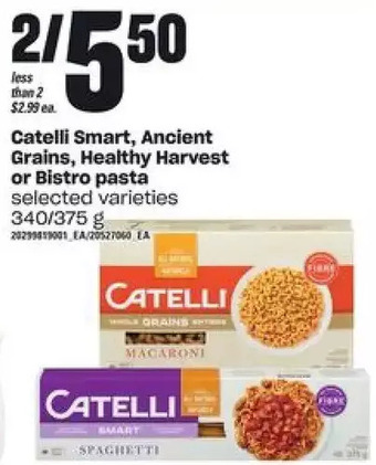 Loblaws Catelli smart, ancient grains, healthy harvest or bistro pasta offer