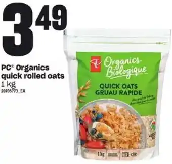 Loblaws Pc organics quick rolled oats offer