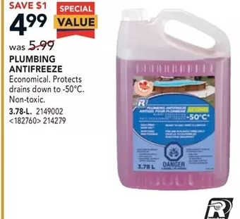 RONA Plumbing antifreeze offer