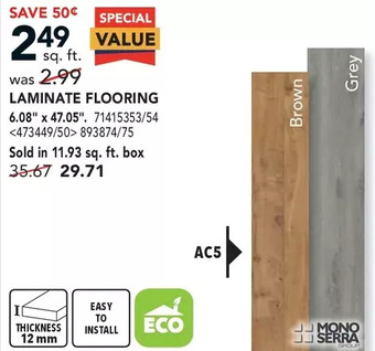 RONA Mono serra laminate flooring offer