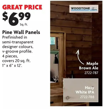 Home Hardware Pine wall panels offer