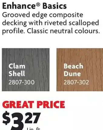 Home Hardware Enhance basics composite decking offer
