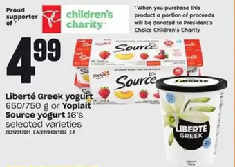 Zehrs Markets Liberte greek yogurt or yoplait source yogurt offer