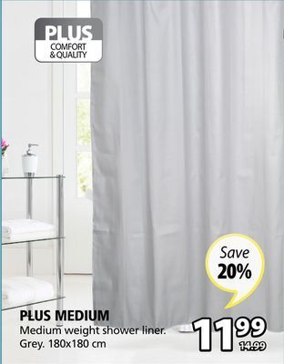 JYSK Plus medium weight shower liner offer