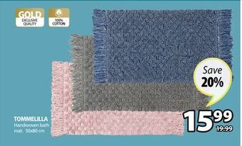 JYSK Tommelilla handwoven bath mat offer