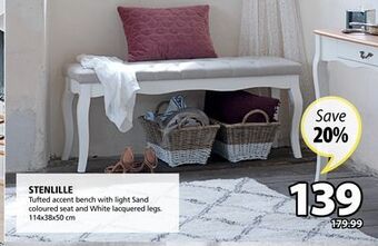 JYSK Stenlille tufted accent bench offer