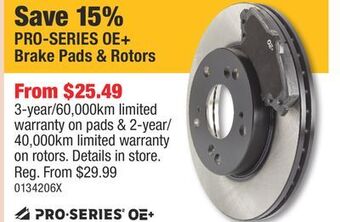 PartSource Pro-series oe+ brake pads & rotors offer