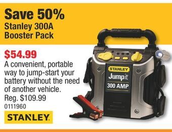 PartSource Stanley 300a booster pack offer