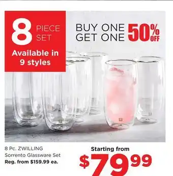 Kitchen Stuff Plus 8 pc. zwilling sorrento glassware set offer