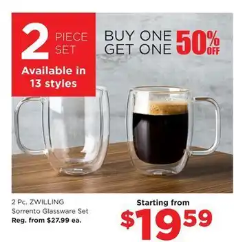 Kitchen Stuff Plus 2 pc. zwilling sorrento glassware set offer