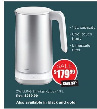 Kitchen Stuff Plus Zwilling enfinigy kettle offer