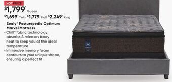 Sleep Country Sealy® posturepedic optimum marvel mattress offer