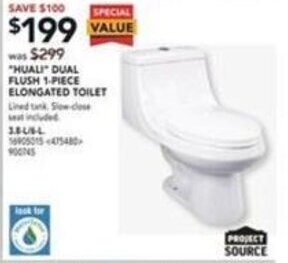 RONA Huali Dual Flush 1-Piece Elongated Toilet offer