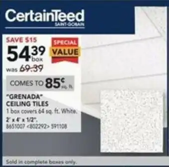 RONA Grenada Ceiling Tiles 2"x4"x1/2" offer