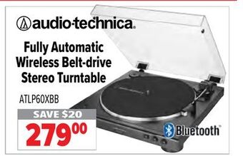 2001 Audio Video Audio-technica fully automatic wireless belt-drive stereo turntable offer
