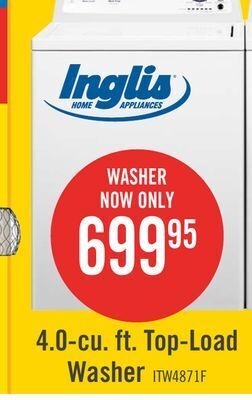 The Brick Inglis 4.0 cu. ft. top-load washer itw4871fw offer