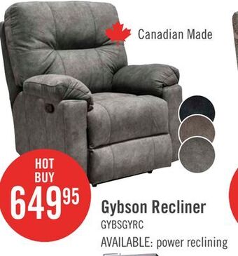 The Brick Gybson polyester recliner - grey offer