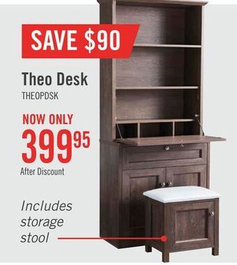 The Brick Theo fold-down desk with bookcase walnut oak offer