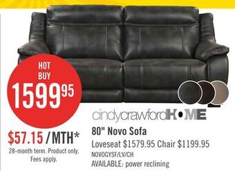 The Brick Novo leather-look fabric sofa - grey offer
