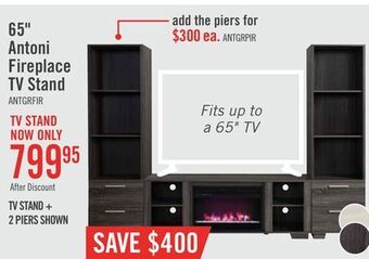 The Brick Antoni 62 tv stand with crystal ember firebox - grey offer