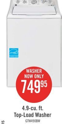 The Brick Ge 4.9 cu. ft. top load washer with sanifresh cycle - gtw490bmrws offer