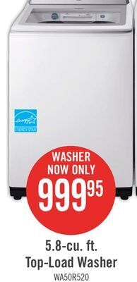 The Brick Samsung 5.8 cu. ft. top-load washer - wa50r5200aw/us offer