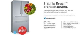 The Brick Bosch 800 series 21 cu. ft. french-door refrigerator - b36cl80sns offer