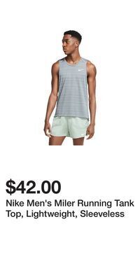 Sport Chek Nike men's miler running tank top, lightweight, sleeveless offer