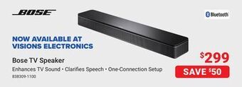 Visions Electronics Bose tv speaker offer
