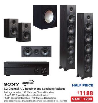 Visions Electronics Sony 5.2-channel a/v receiver and speakers package offer