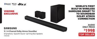 Visions Electronics Samsung 9.1.4-channel dolby atmos soundbar offer