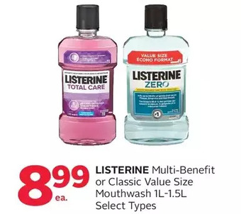 Rexall Listerine multi-benefit or classic value size mouthwash offer