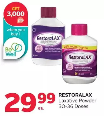 Rexall Restoralax laxative powder offer