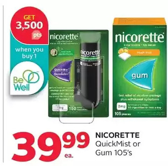 Rexall Nicorette quick mist or gum offer