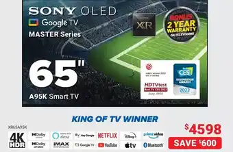 Visions Electronics Sony 65" oled smart tv offer